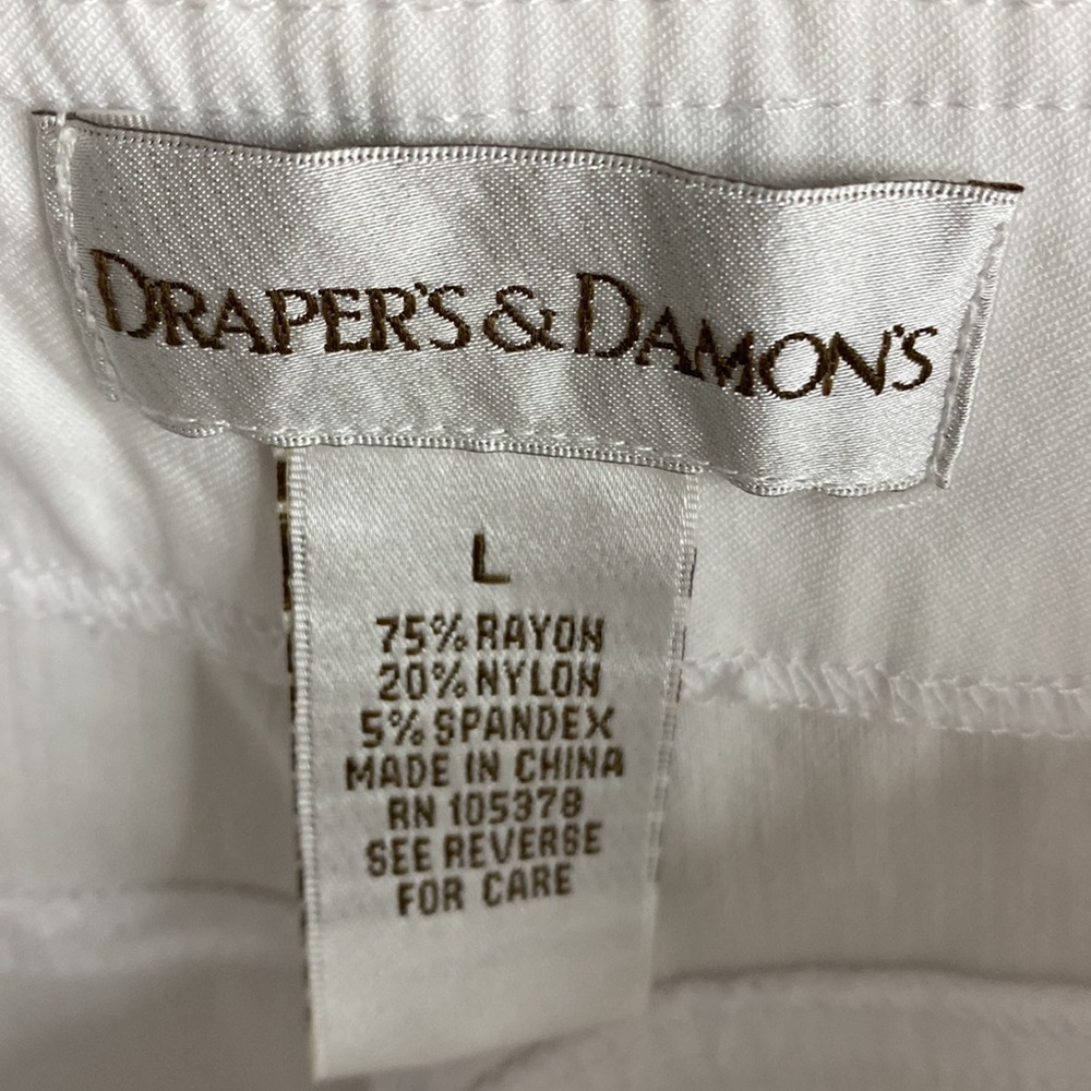 Draper’s and Damon’s White Flat Front Pull On Pants - Picture 3 of 7